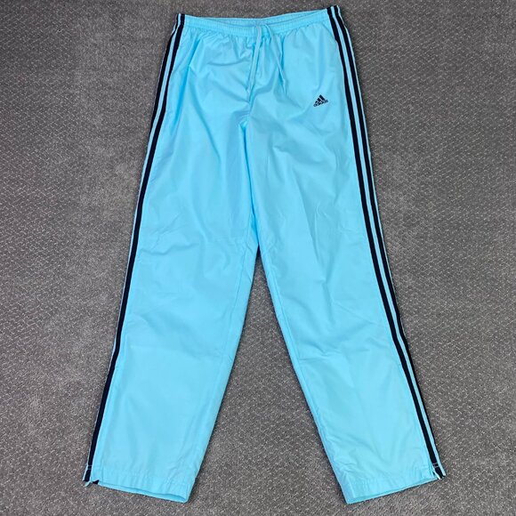 NWOT Vintage Y2K Adidas Windbreaker Track Pants Women's Large Semi Blue Burst - Picture 2 of 16